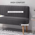 HOMCOM Modern Double Seat Sofa Loveseat Couch 2 Seater Compact Sofa Padded Linen Wood Leg Dark Grey - 4