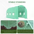 Outsunny 4.5m x 2m x 2m Walk-in Tunnel Greenhouse Garden Plant Growing House with Door and Ventilation Window, Green - 6