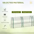 Outsunny PVC Tunnel Greenhouse Green Grow House Steel Frame for Garden Backyard with Zipper Doors 295x100x80 cm, Clear - 4