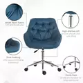 Vinsetto Home Office Chair Velvet Ergonomic Computer Chair Comfy Desk Chair with Adjustable Height, Arm and Back Support, Blue - 6