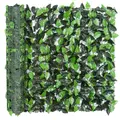 Outsunny Artificial Leaf Hedge Screen Privacy Fence Panel for Garden Outdoor Indoor Decor 3M x 1M Light Green and Dark Green - 8