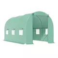 Outsunny 4.5m x 2m x 2m Walk-in Tunnel Greenhouse Garden Plant Growing House with Door and Ventilation Window, Green - 1