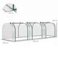 Outsunny PVC Tunnel Greenhouse Green Grow House Steel Frame for Garden Backyard with Zipper Doors 295x100x80 cm, Clear - 3