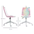 Vinsetto Fluffy Unicorn Office Chair with Mid-Back and Swivel Wheel, Cute Desk Chair, Rainbow Multi-Colored - 3