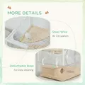 PawHut Hamster Cage, Gerbil Cage with Wooden Ramp, Exercise Wheel, Food Bowl - White - 7