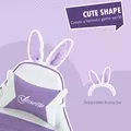 Vinsetto Racing Gaming Chair, Reclining PU Leather Computer Chair with Removable Rabbit Ears, Footrest, Headrest and Lumber Support, Purple - 4