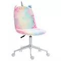 Vinsetto Fluffy Unicorn Office Chair with Mid-Back and Swivel Wheel, Cute Desk Chair, Rainbow Multi-Colored - 1