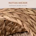 PawHut Wicker Cat Bed, Raised Rattan Cat Basket with Cylindrical Base, Soft Washable Cushion, 50 x 42 x 60 cm - Brown - 5