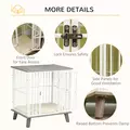 PawHut Dog Crate Furniture, Indoor Pet Kennel Cage, Top End Table w/ Soft Cushion, Lockable Door, for Small Dogs, 64.5 x 48 x 70.5 cm - Grey - 6