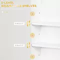 kleankin Bathroom Wall Cabinet, Over Toilet Storage Cupboard with Adjustable Shelves for Hallway, Living Room, White - 5
