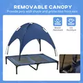 PawHut Raised Dog Bed Waterproof Elevated Pet Cot with Breathable Mesh UV Protection Canopy Blue, for Large Dogs, 92 x 76 x 90cm - 6