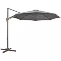 Outsunny 3(m) Cantilever Parasol 360° Rotation Roma Umbrella Hanging Sun Shade with Aluminium Frame, Tilt Crank, 8 Ribs and Cross Base, Dark Grey - 1