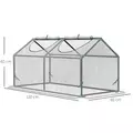 Outsunny Mini Greenhouse Portable Flower Planter Vegetable Grow House for Garden with Zipped Windows, 120 x 60 x 60 cm, Clear - 3