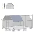 PawHut Walk in Chicken Run Chicken Coop Hen House Outdoor with Roof for 10-12 Chickens, 380 x 280 x 195cm - 3