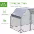 PawHut Walk in Chicken Run Chicken Coop Hen House Outdoor with Roof for 4-6 Chickens, 280 x 190 x 195cm - 7
