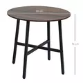 HOMCOM 85cm Dining Room Table, Industrial Style Kitchen Table Round  with Steel Legs, Rustic Brown - 3