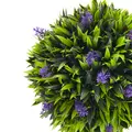 HOMCOM Set of 2 Decorative Artificial Plants Ball Trees with Lavender Flowers in Pot Fake Plants for Home Indoor Outdoor Decor, 60cm, Green - 8
