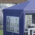 Outsunny 3 x 6m Pop Up Gazebo, Height Adjustable Marquee Party Tent with Sidewalls and Storage Bag, Blue - 8