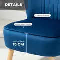 HOMCOM Velvet Accent Chair Occasional Tub Seat Padding Curved Back w/ Ottoman Wood Frame Legs Home Furniture, Dark Blue - 5