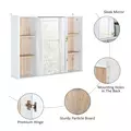 HOMCOM Bathroom Mirror Cabinet, Wall Mounted Storage Cabinet with Open Cupboard and Adjustable Shelf, White - 5