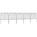 Outsunny Decorative Garden Fencing, 83cm (H) x 3m (L) 5PCs Outdoor Picket Fence Panels, Rustproof Metal Wire Landscape Flower Bed Border Edging Animal Barrier, Black - 1
