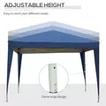 Outsunny 3 x 3 m Garden Pop Up Gazebo, Wedding Party Tent Marquee, Water Resistant Awning Canopy with Sidewalls, Windows, Carry Bag, Blue - 9