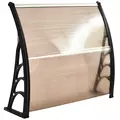 Outsunny Front Door Canopy Outdoor Awning Aluminium Rigid Plastic Polycarbonate Rain Shelter UV Water Rain Resistant 100 x 75cm Brown - 5