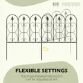 Outsunny Decorative Garden Fencing, 83cm (H) x 3m (L) 5PCs Outdoor Picket Fence Panels, Rustproof Metal Wire Landscape Flower Bed Border Edging Animal Barrier, Black - 5