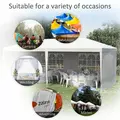 Outsunny 6 x 3 m Party Tent Gazebo Marquee Outdoor Patio Canopy Shelter with Windows and Side Panels White - 7