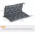 Outsunny 2 Seater Bench Cushion, Garden Chair Cushion with Back and Ties for Indoor and Outdoor Use, 98 x 100 cm, Dark Grey - 3