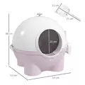 PawHut Large Cat Litter Box, with Scoop, Front Entrance, 53 x 51 x 48cm - Pink - 3