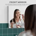 kleankin Bathroom Mirror Cabinet, Wall Mounted Medicine Cabinet with Hinged Door, Storage Shelves for Laundry Room - 5