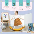 ZONEKIZ Balance Board Kids Wobble Board, Stepping Stone, Montessori Toy for Children, Nursery Toy, for Ages 3-6 Years, 82 x 27.5 x 19.5cm - Orange - 5