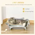 PawHut Cat Scratching Board Cardboard Cat Scratchers Lounger, 60 x 29 x 26.5cm - 4