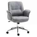 Vinsetto Swivel Computer Office Chair Mid Back Desk Chair for Home Study Bedroom, Light Grey - 1