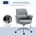 Vinsetto Swivel Computer Office Chair Mid Back Desk Chair for Home Study Bedroom, Light Grey - 4
