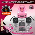 HOMCOM Kids Truck Engine Toy Set, with Horn, Light, Car Key, for Ages 3-5 Years - Pink - 6
