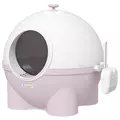 PawHut Large Cat Litter Box, with Scoop, Front Entrance, 53 x 51 x 48cm - Pink - 1