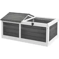 PawHut Wooden Tortoise House, Small Pet Reptile Shelter, with Hide Den and Run - Grey - 1