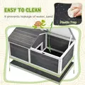 PawHut Wooden Tortoise House, Small Pet Reptile Shelter, with Hide Den and Run - Grey - 6