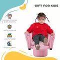 HOMCOM Toddler Chair Single Seater Kids Sofa Set, 54 x 42 x 41cm, Kids Sofa with Stool, Pink - 6