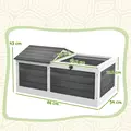 PawHut Wooden Tortoise House, Small Pet Reptile Shelter, with Hide Den and Run - Grey - 3