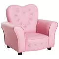 HOMCOM Kids Armchair Toddler Chair Seating Relax Playroom Seater Girl Princess Pink - 1