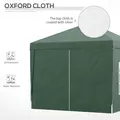 Outsunny 3 x 3m Pop Up Gazebo, Wedding Party Canopy Tent Marquee with Carry Bag and Windows, Green - 6