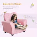 HOMCOM Kids Armchair Toddler Chair Seating Relax Playroom Seater Girl Princess Pink - 6