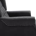HOMCOM Recliner Armchair, Vintage Reclining Chair with Nail Head Trim, Wingback Chair with Button Tufted Back and Footrest, for Living Room, Dark Grey - 9