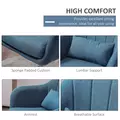 HOMCOM Swivel Linen Fabric Accent Chair for Living Room Contemporary Vanity Armchair with Adjustable Height Thick Cushion Lumbar Support Armrest for Bedroom Office Blue - 6