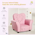 HOMCOM Kids Armchair Toddler Chair Seating Relax Playroom Seater Girl Princess Pink - 7