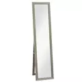 HOMCOM Rustic Full Length Mirror, 37 x 157 cm, Farmhouse Wall Hanging and Freestanding Floor Mirror for Living Room, Bedroom, Grey - 1