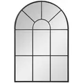 HOMCOM 90 X 61cm Arched Grid Mirror - White - 1